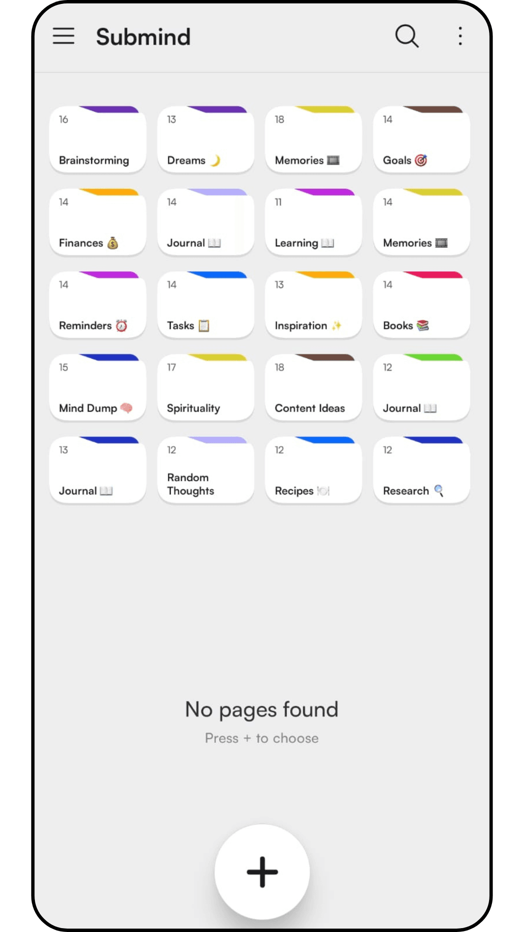 Customizable folder organization with colors and easy management